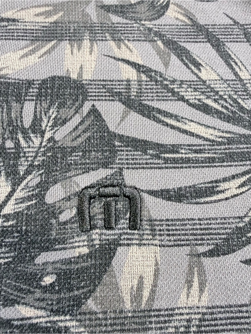 TravisMathew Tropical Palm Leaf Print Polo Gray Size L - Picture 5 of 8